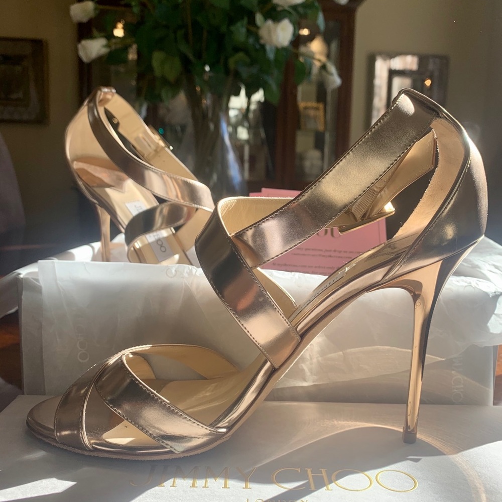 Jimmy Choo gold Stiletto Sz. 10